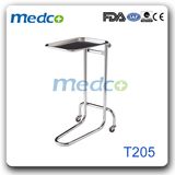 Medical Height Adjustable Stainless Steel Mayo Table Stand, Hospital Surgery Operation Mayo Trolley