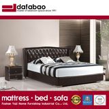 Luxury Classical Style Black Color Leather Bed with Crystals Fb3072