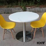 2 Person Pure White Acrylic Solid Surface Coffee Shop Table