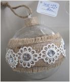 Clear Hand Made Glass Craft with Hemp Decoration