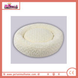 Round Warm Pet Bed in White