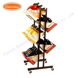 Unique Floor Standing Metal Display Wine Storage Shelf Rack