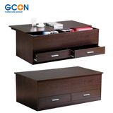 Espresso Wood Slidding Top Coffee Table