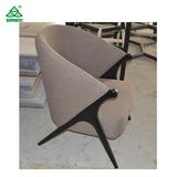 Wood Modern Dining Room Chairs Fabric Leisure Armchair for Hotel / Restaurant