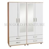 Regal 4-Door 4-Drawer 2-Mirror Robe Wardrobe (SZ-WD090)