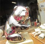 Lovely Stainless Steel Panda, Outdoor Garden, Interior Decoration, Gift Sculpture