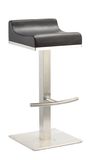 Square Base Low Back Stainless Steel Bar Stool