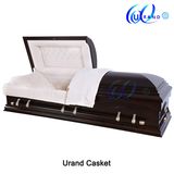 Solid Wood Mahogany Unique Design Velvet Interior Casket and Coffin