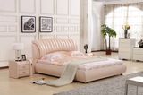 Pink Modern Genuine Leather Bed