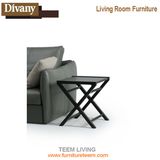 Solid Wood Vintage Sofa Table, Sofa Table with Metal Leg, European Style Sofa Side Table