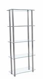 High Metal Glass Corner Table (C020)