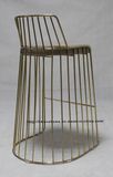 Metal Restaurant Outdoor Furniture Light Gray Wire Dining Bar Chairs