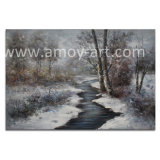 Snowy Forest Landscape Oil Paintings on Canvas for Home or Office Decoration
