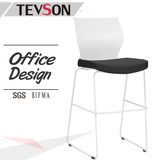 Modern and Leisure High Legs Bar Chair with Plastic Back and Soft Seat