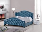 Chesterfiled Upholstered Leather Bed with Bedding