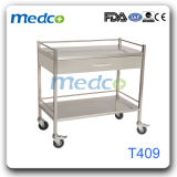 Hospital Stainless Steel Instrument Trolley for Nursing Treatment