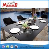 Tempered Glass Table Top Rattan Chair Dining Table Set