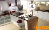 Foshan Modern Wooden Kitchen Cabinet with Timber Veneer Door Shutter