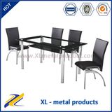 Modern Room Furniture Tempered Glass Dining Table with 4 Chairs
