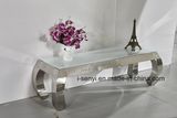 Living Room Furniture Stainless Steel Base Tempered Glass Top TV Stand