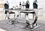 Home Furniture Modern Dining Sets Stainless Steel Glass Dining Table