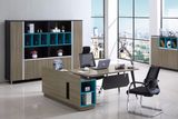 Fashionable Cleanable Melamine Blue Edge Ark Office Furniture Table