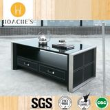 High Class Coffee Table with Black Tempered Glass (CT-V1)