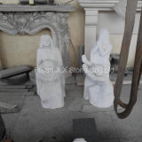 Chinese White Marble Praying Woman Statues for Cemetery