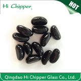 Black Cashew Shape Glass Gem Stone for Fire Pit