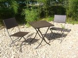 Outdoor Wicker Rattan Barcelona Dining Table 2 Folding Chairs (FS-2290+FS-2292)