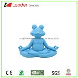 New Design Polyresin Blue Yoga Frog Figurine with Meditation for Home and Pool Decoration