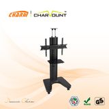 Top-Rated Glass & Steel Round TV Stand Has Cable Management (CT-FTVS-T134)