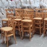 Flash Furniture Chiavari Series Stackable Beech Oak Wood Cross Back Chair