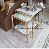 Golden Color Beautiful Marble Side Table Set