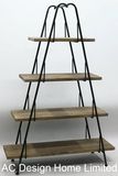 4 Tier Antique Vintage Decorative Wooden/Metal Triangle Shelf