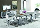 Imitated Wood Top or Marble or Glass Top Stainless Steel Dining Table