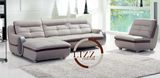 Furniture Grey Corner Leather Sofa