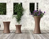 3 Pieces Rattan Flower Pot Set PE Rattan Furniture