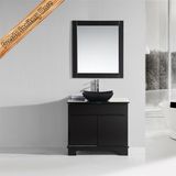 Modern Design Black Solid Wood Bathroom Cabinet