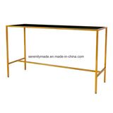 Wholesale Modern Dining Cafe Bar Corner Marble Top Table with Steel Legs