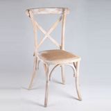 Limewash Wooden X Cross Back Chair for Wedding Event