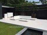 Corian Built Custom Sized Outdoor Garden Bench