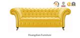 Tufted Sofa Genuine Leather Chesterfield Sofa (HD759)