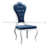 Factory Price Fabric Material Stainless Steel High Back Dining Chair