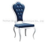 Factory Price Fabric Material Stainless Steel High Back Dining Chair