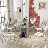 Promotion Steel Base Marble Top Round Dining Table
