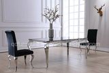 8 Seater Stainless Steel Marble Dining Table with Chairs