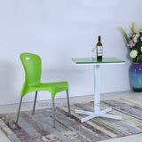 Glass Top Square Restaurant Table and Plastic Cafe Chair for Catering (SP-CT841)