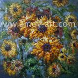 Stretched Heavy Oil Sun Flower Oil Paintings for Home Decoration