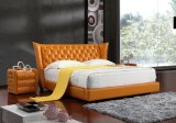 High Headboard Bed Half Leather Soft Bed (SBT-32)